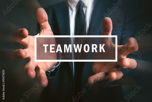 Concept of teamwork in business project