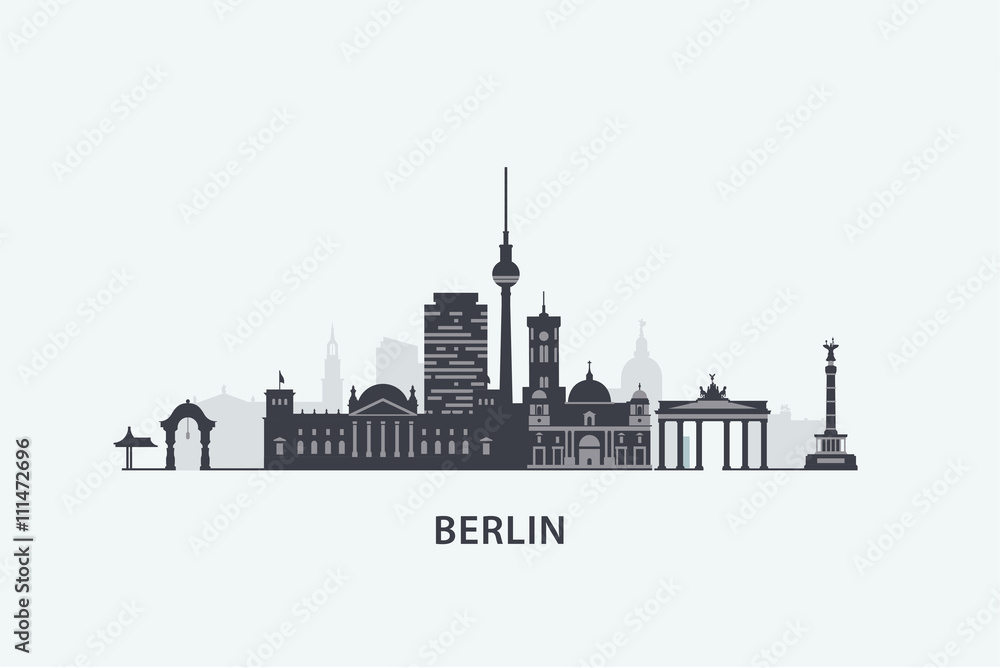 Obraz premium Berlin skyline silhouette