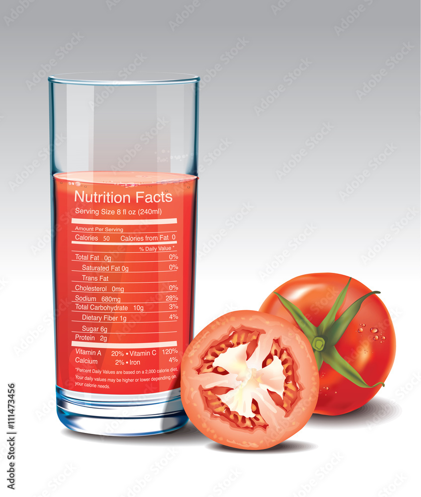 Vector Nutrition Facts Of Tomato Juice Stock Vector Adobe Stock Vector Nutrition Facts Of Tomato Juice Stock Vector Adobe Stock