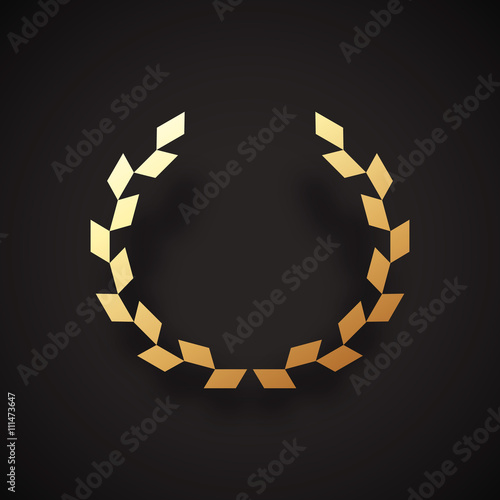 Laurel wreath geometric icon made of diamond shapes