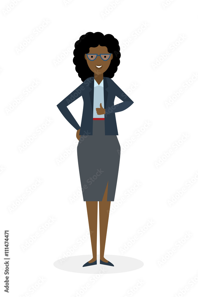 Businesswoman with thump up on white background. African american white-collar gesturing thumb up. Successful and positive consultant. Greeting or agreement. Businesswoman with thump up on white background. African american white-collar gesturing thumb up. Successful and positive consultant. Greeting or agreement.