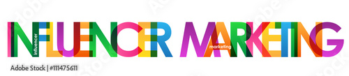 INFLUENCER MARKETING Colourful Vector Letters Icon