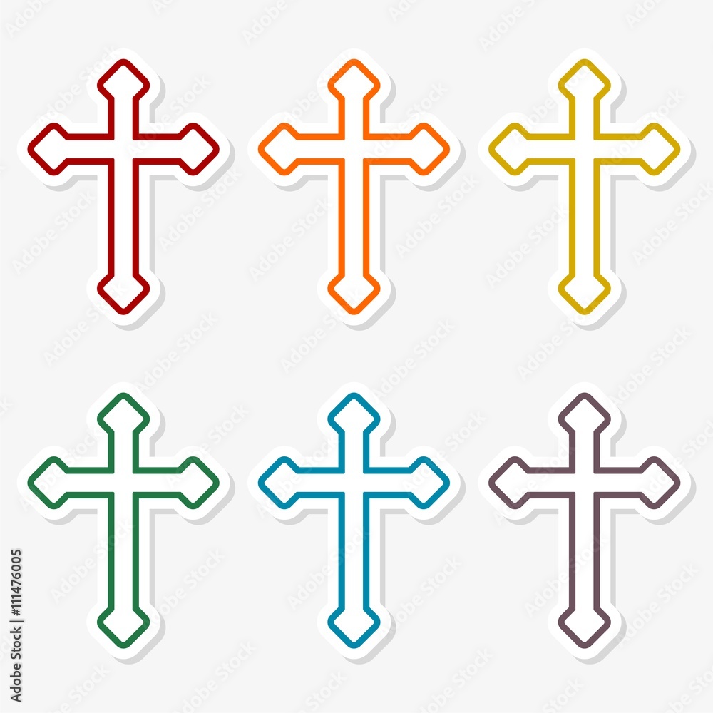 Obraz premium Decorative Christian cross sticker set