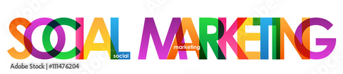 SOCIAL MARKETING Colourful Vector Letters Icon
