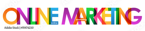 ONLINE MARKETING Colourful Vector Letters Icon