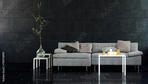 Modern Living Room with Sofa and Side Tables