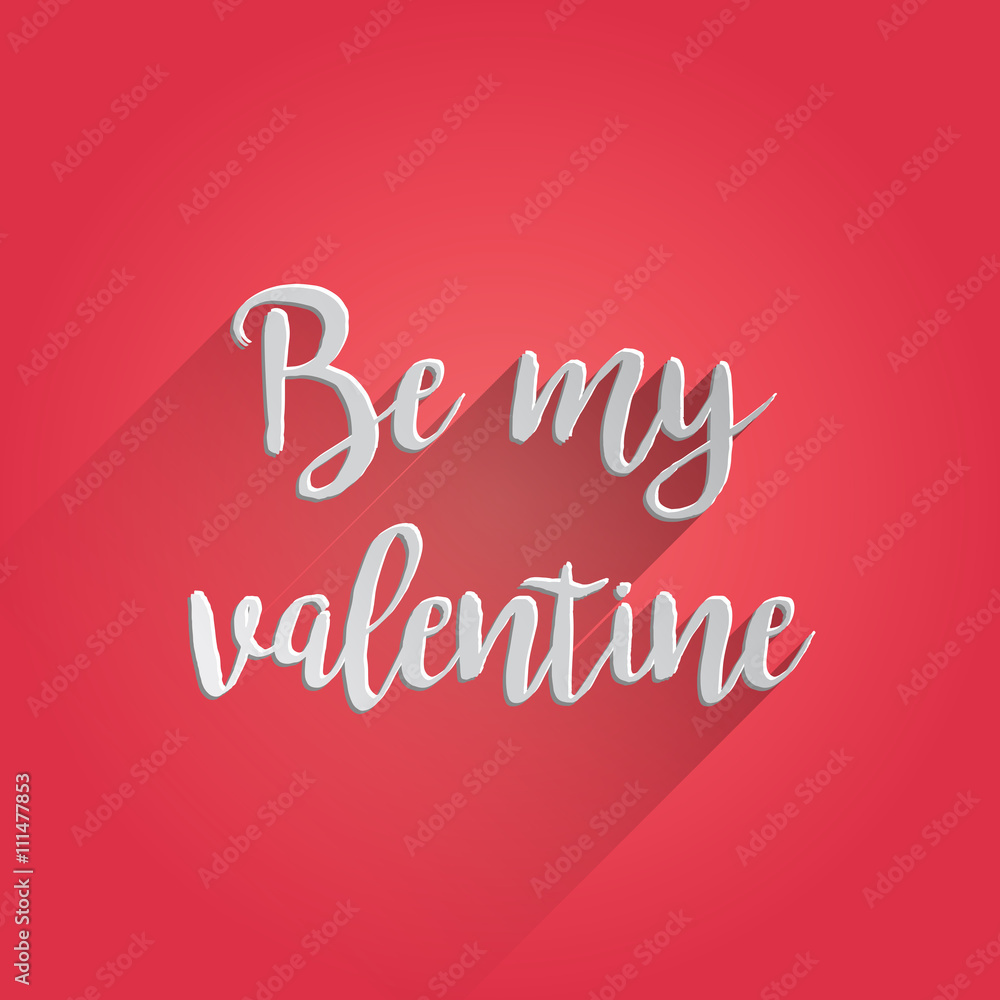 Be My Valentine Lettering Design