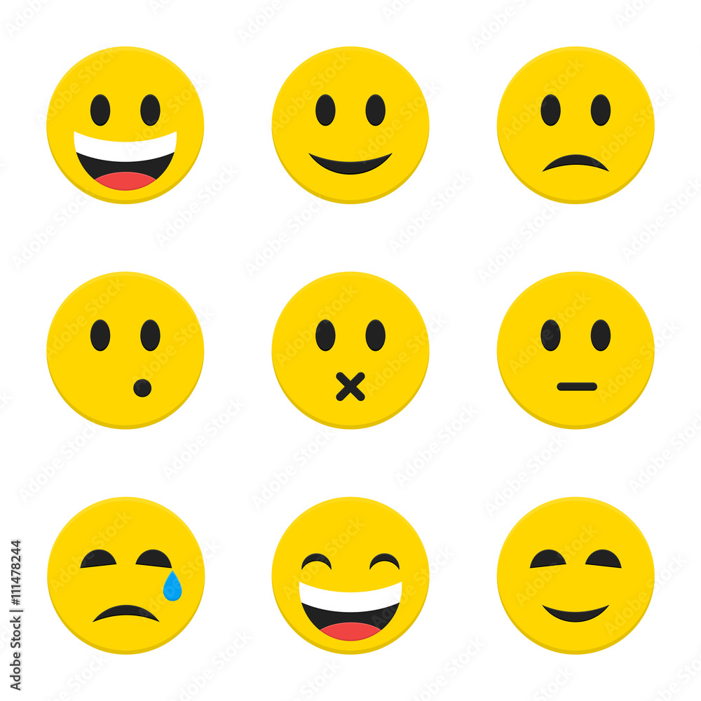 Yellow Smiley Faces over White