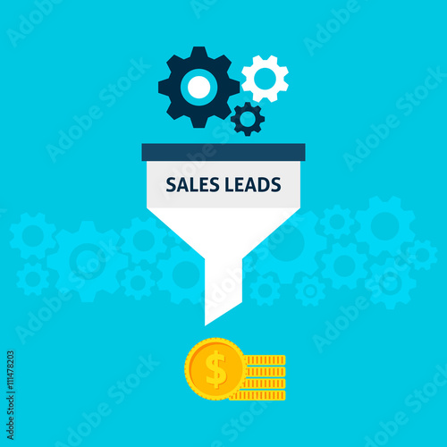 Sales Leads Flat Concept