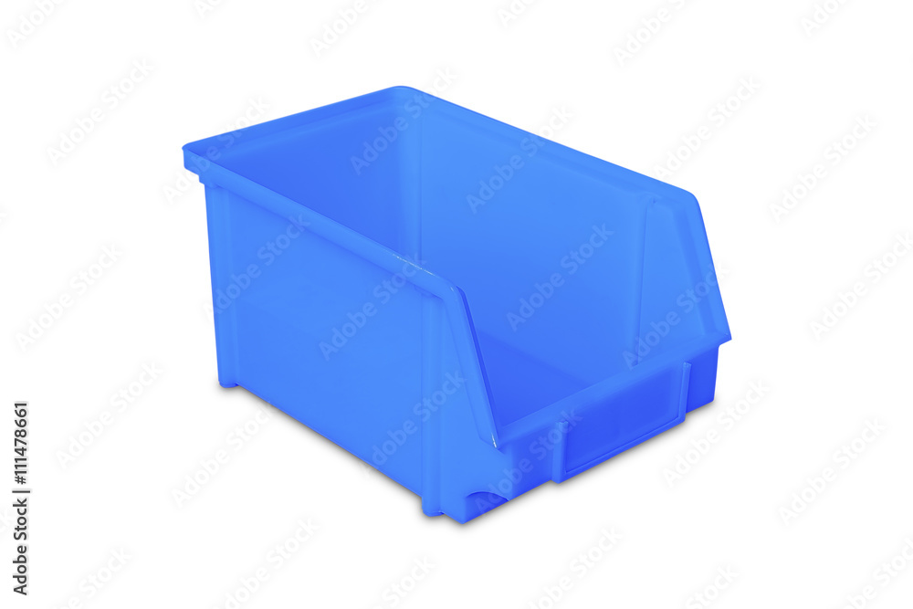 Fototapeta premium Blue plastic parts bin