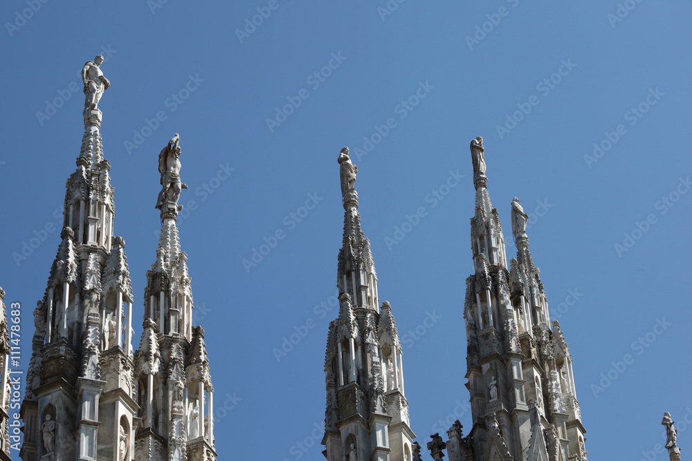 Particolare, guglie del Duomo di Milano