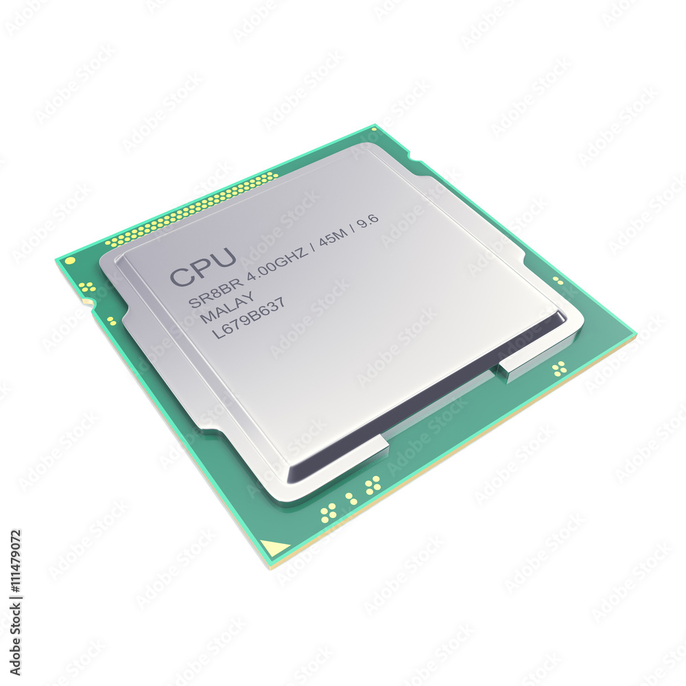 Central processor unit, CPU isolated on white. 3d illustration Central processor unit, CPU isolated on white. 3d illustration