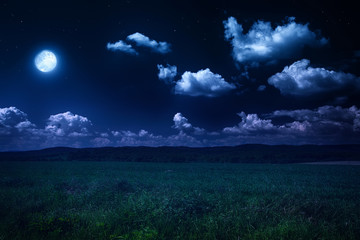 Keuken achterwand Nacht Maanverlicht zomerlandschap in stille nacht  © nj_musik