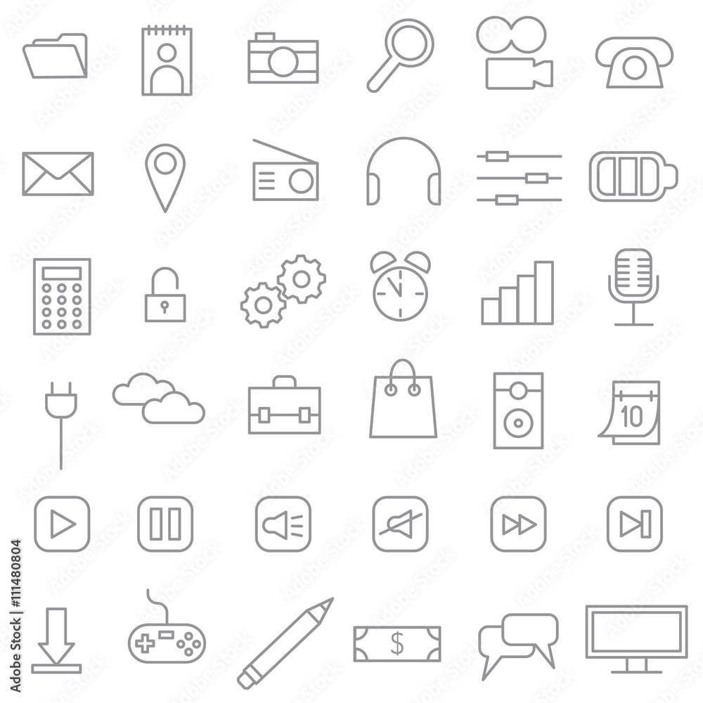 Set of line icons of everyday. Set of line icons of everyday.