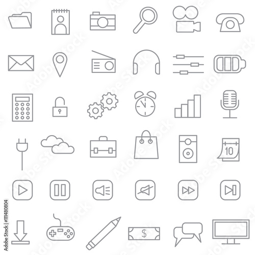 Set of line icons of everyday.