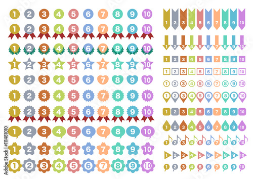 数字アイコンのイラストセット