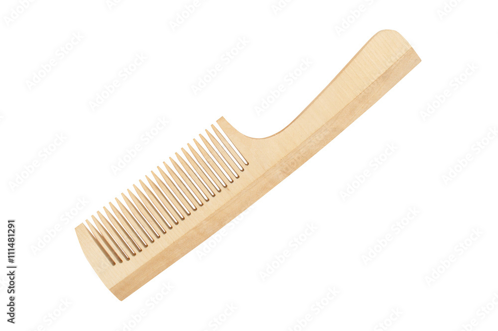 Wooden comb isolated on white background Wooden comb isolated on white background