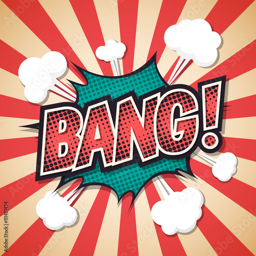 bang, Comic explosion speech bubble. bang text. Vector illustrat