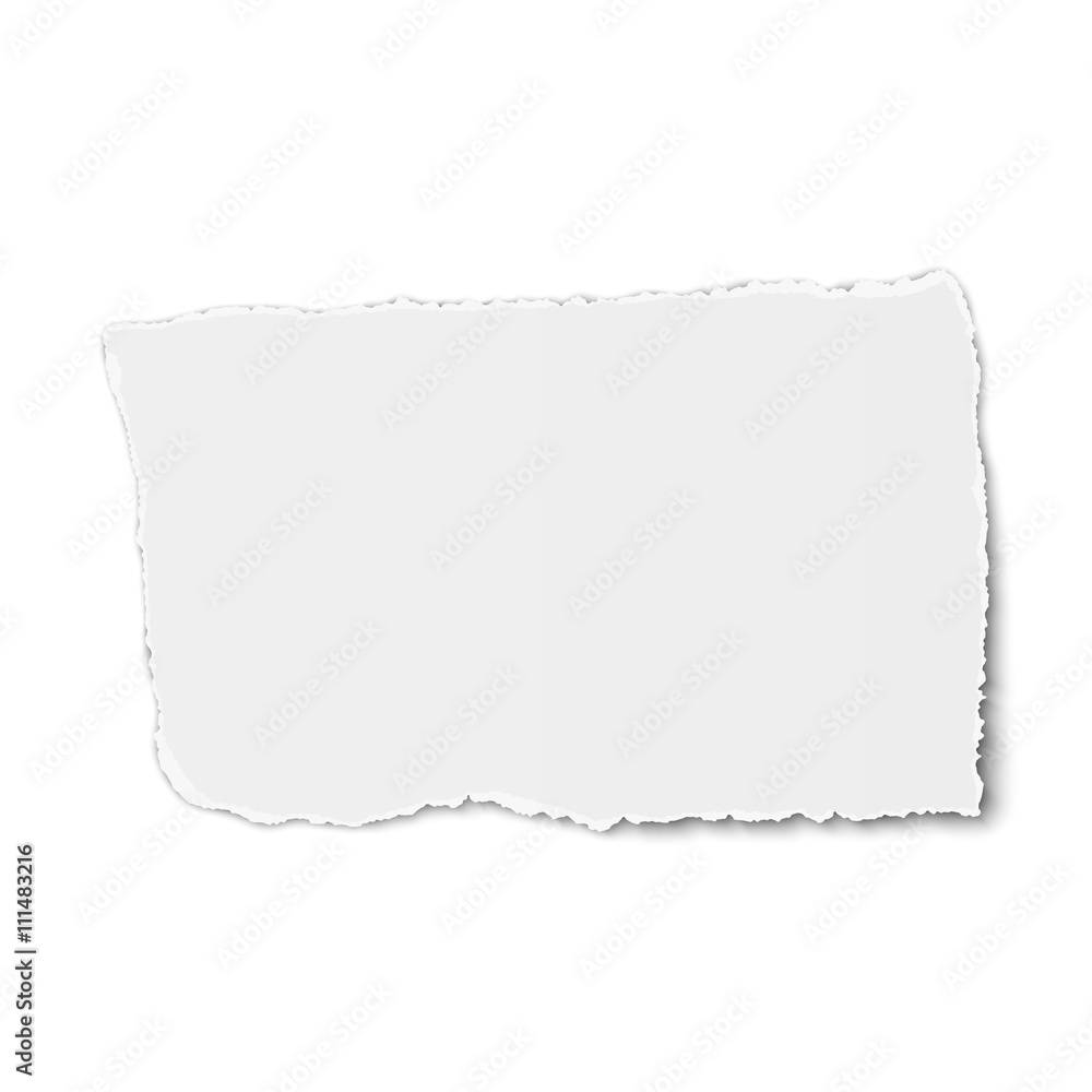 Obraz premium White paper tear placed on white background