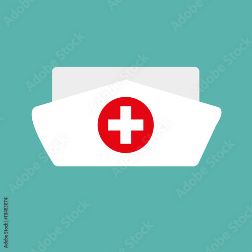 Cap doctor or doctors on a turquoise background