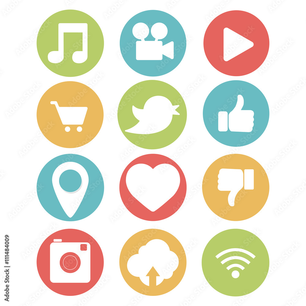 Social network icons on white background Social network icons on white background
