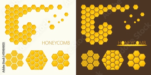 Honeycomb. This is vector illustration of the kind, helpful and sweet product made by nature.