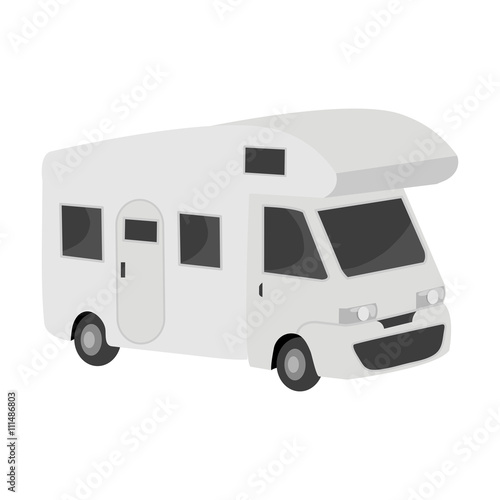 Caravan car. Machine for camping and travel. Vector illustration.