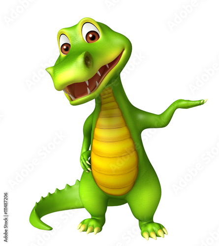 cute funny Aligator cartoon character