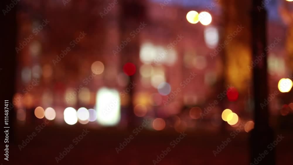 Blurry night traffic car in a big city