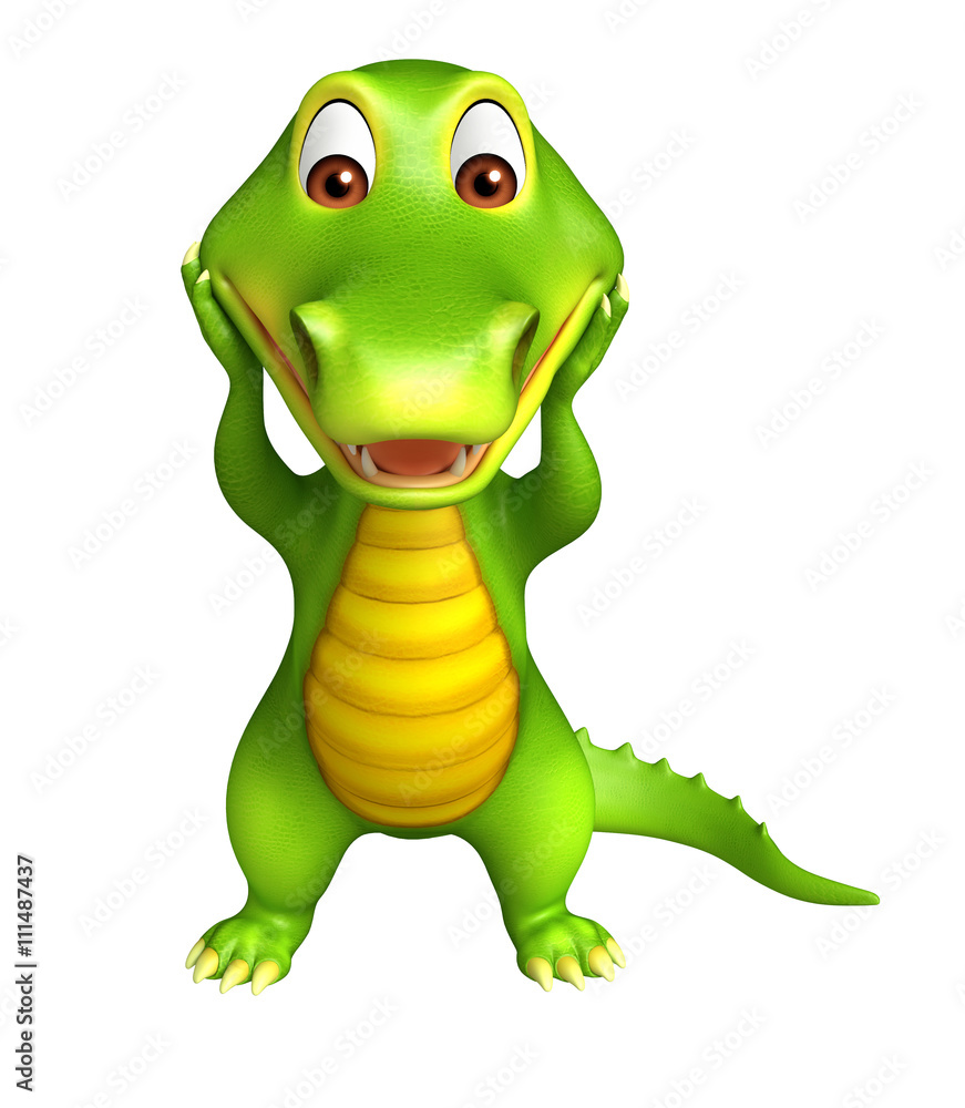 Fototapeta premium cute funny Aligator cartoon character