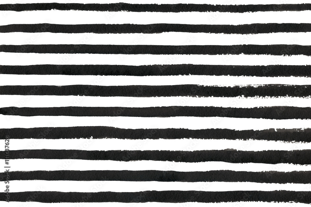 Watercolor black stripe grunge pattern. - obrazy, fototapety, plakaty 