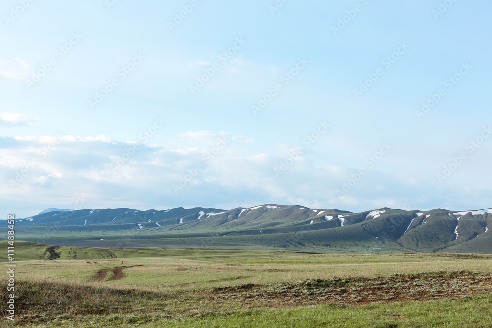 the mountain slopes of southern Kazakhstan