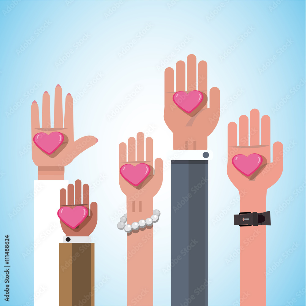 Obraz premium vote hand. up hand - vector