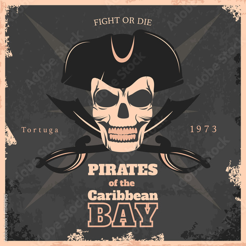 Pirates Of Carribbean Bay Vintage Poster