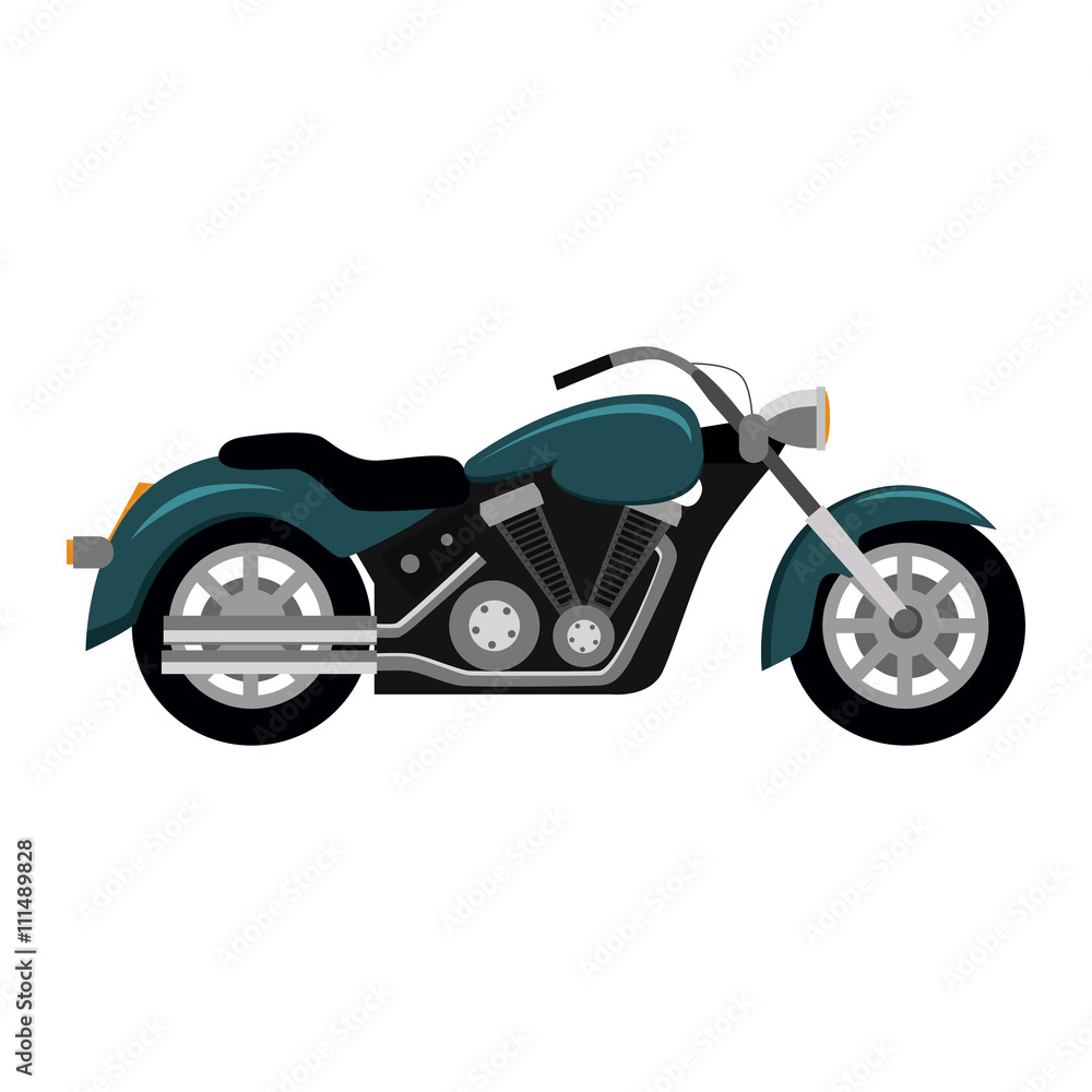 Cool Motorcycle Isolated on White Background