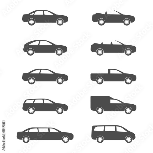 Car category. Set auto body. Icon transport.