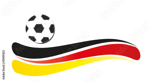     Fußball mit Deutschlandflagge - Banner für Fußballspiele mit Flagge von Deutschland 