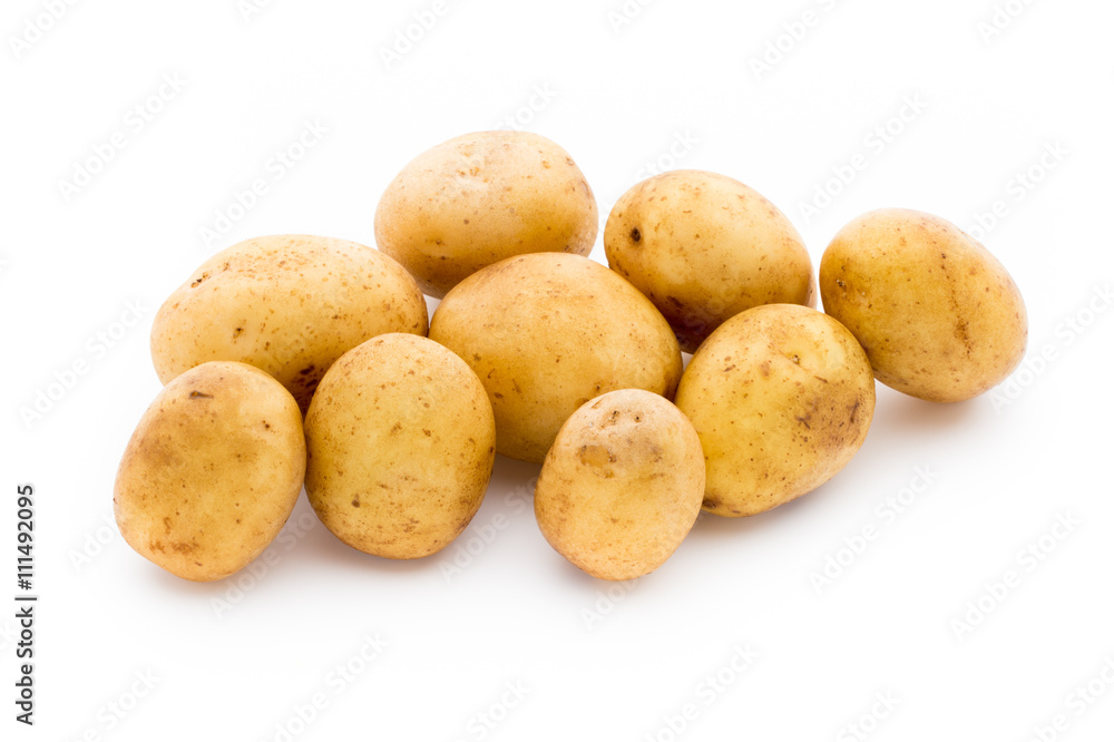 New potato isolated on white background. New potato isolated on white background.