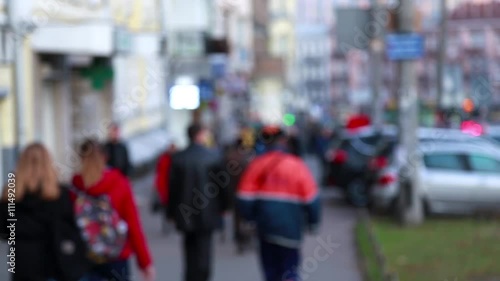 Wallpaper Mural Blurry crowd of people in a big city Torontodigital.ca