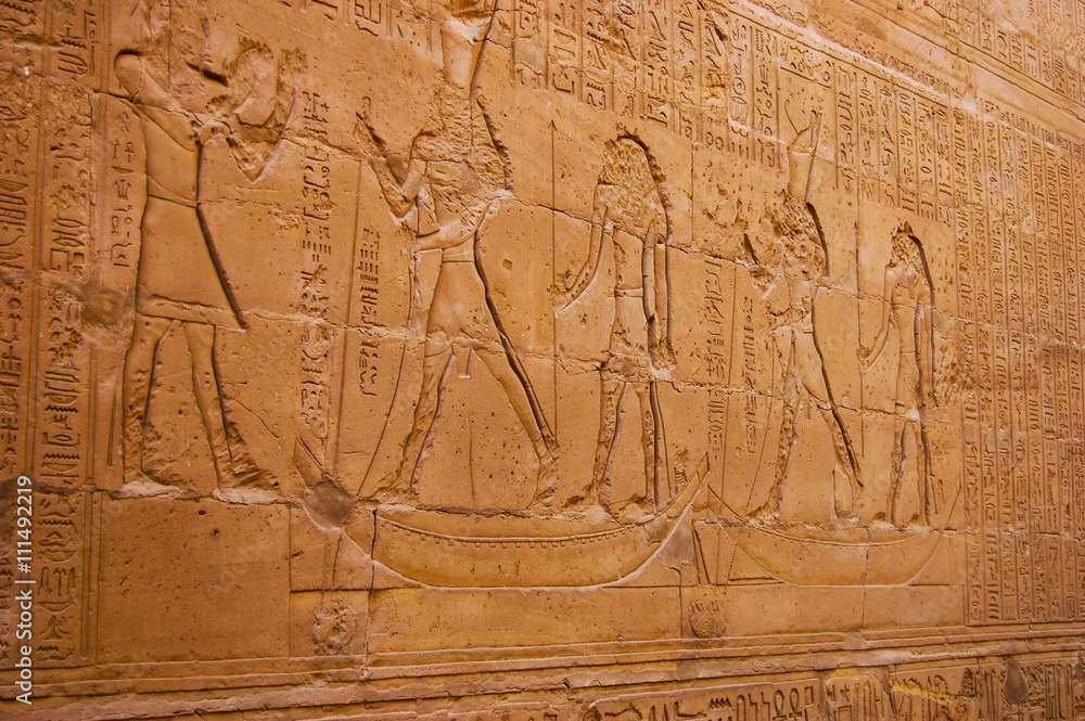 Egypt reliefs on walls in ancient temples