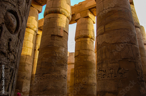 column in the ancient temples of Egypt - very beautiful stone ca