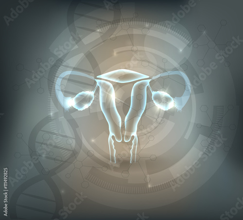 Female uterus abstract grey mesh scientific background