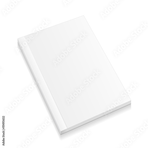 Blank Closed Magazine, Book, Booklet, Brochure. Illustration Isolated On White Background. Mock Up Template Ready For Your Design. Vector EPS10