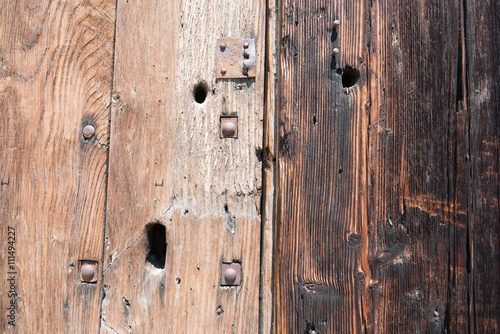 detail of wooden door