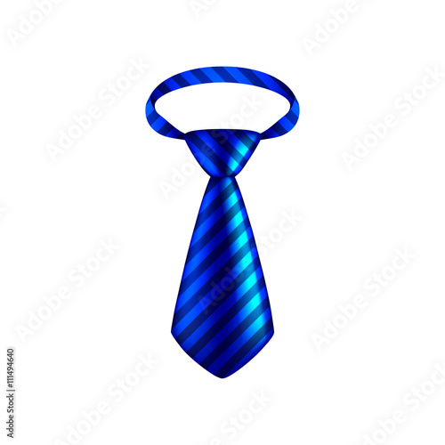 Blue striped tie isolated on white vector