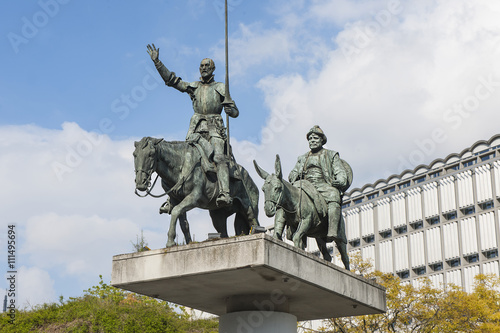 Denkmal für Don Quijote und Sancho Panza - Bronzeplastik in Brüssel, Belgien