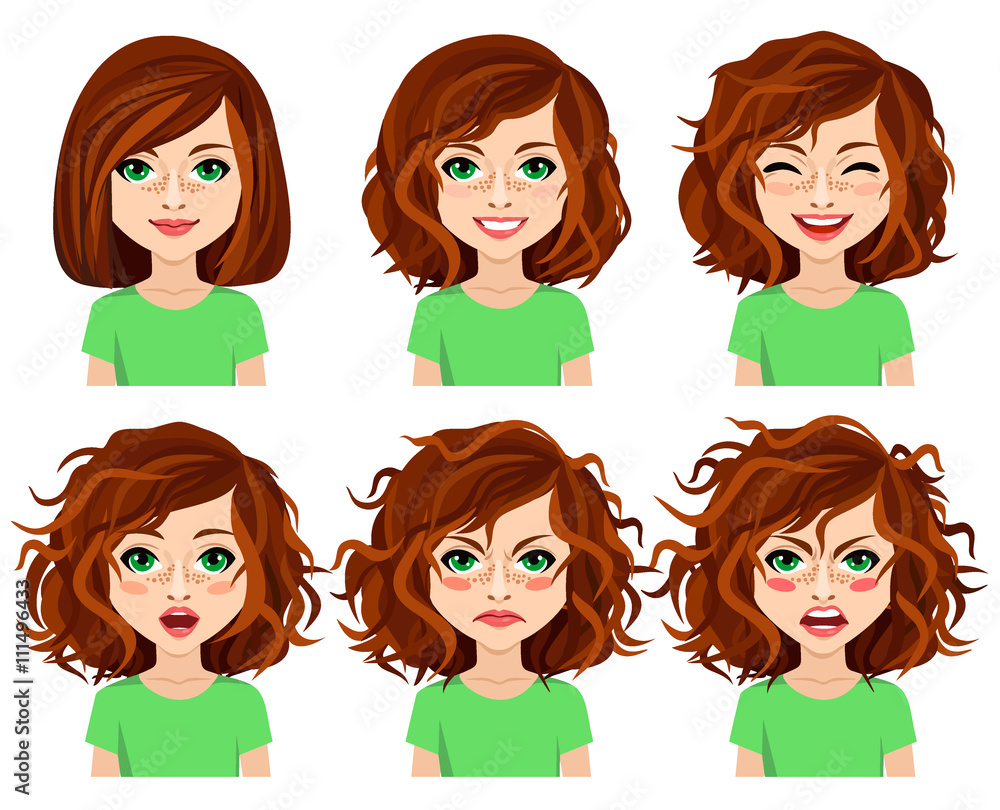 Emotions. Different moods of a little girl Emotions. Different moods of a little girl