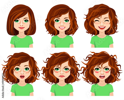 Emotions. Different moods of a little girl
