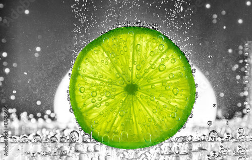 Cut lime in the water