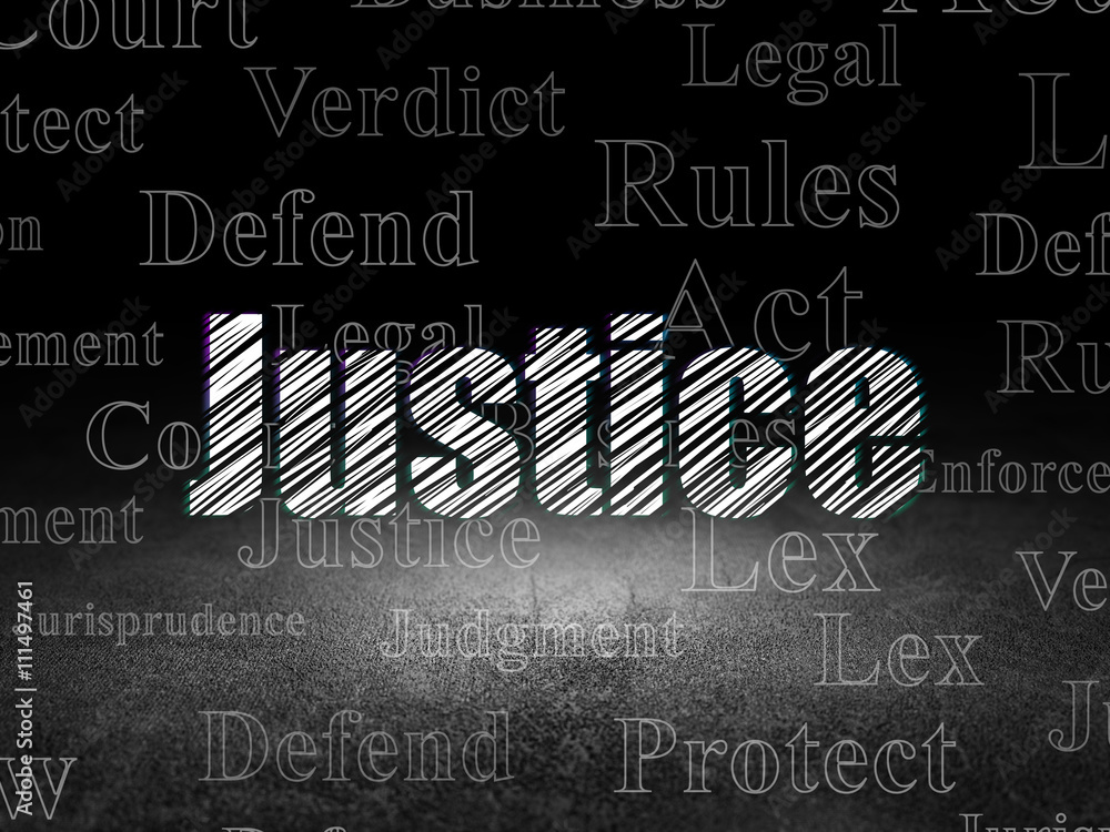 Fototapeta premium Law concept: Justice in grunge dark room